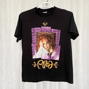 Vintage Reba McEntire Men's T-Shirt Large Black 90's Country Tour Single Stitch